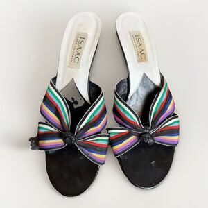 Isaac Size 8 Colorful‎ Kitten Heel Designer Isaac Mizrahi Italian Quiet Luxury